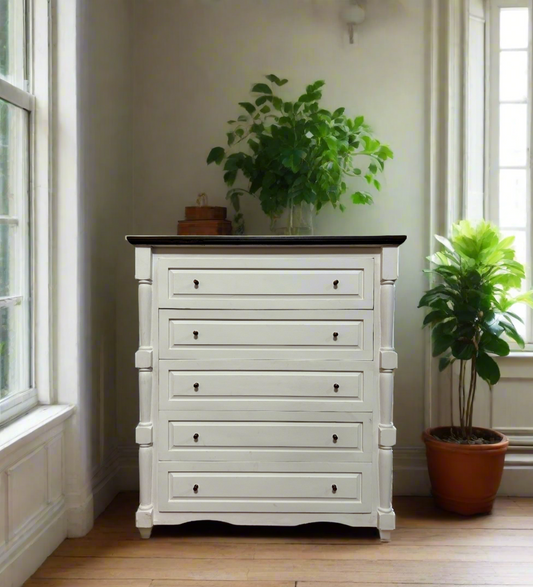 White Victorian chest of drawers