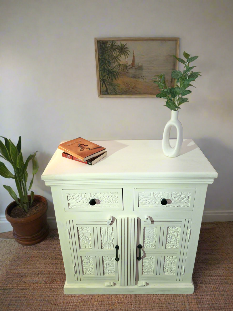 Rustic white cabinet