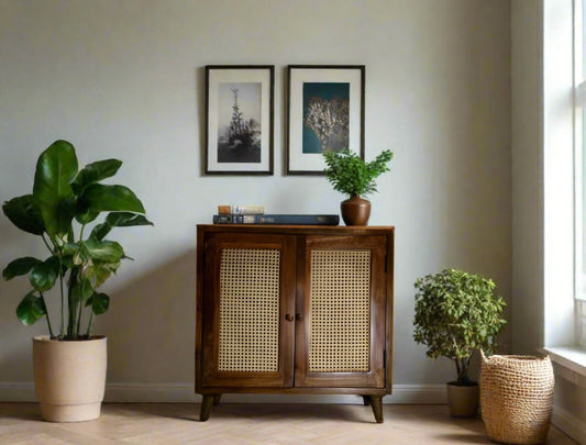 Priyadarshini’s Rattan mesh multipurpose console