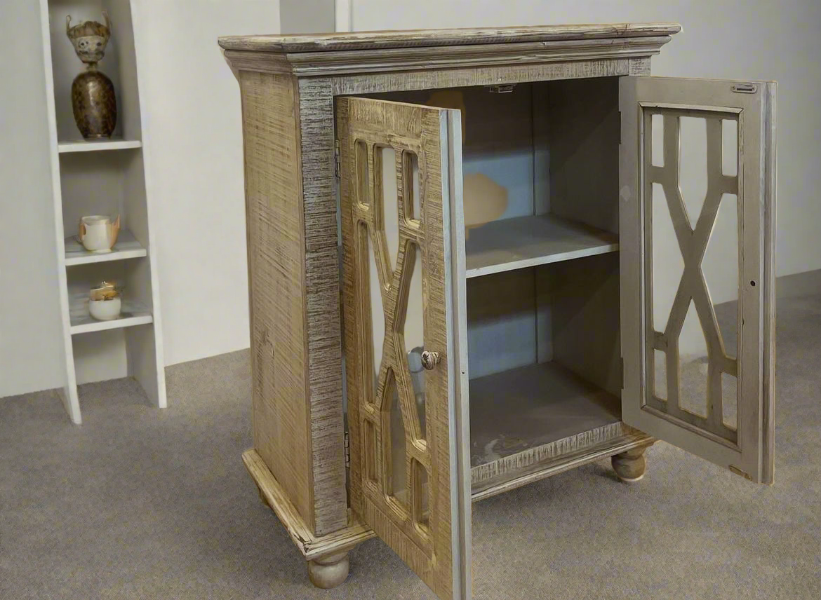 Distressed display cabinet