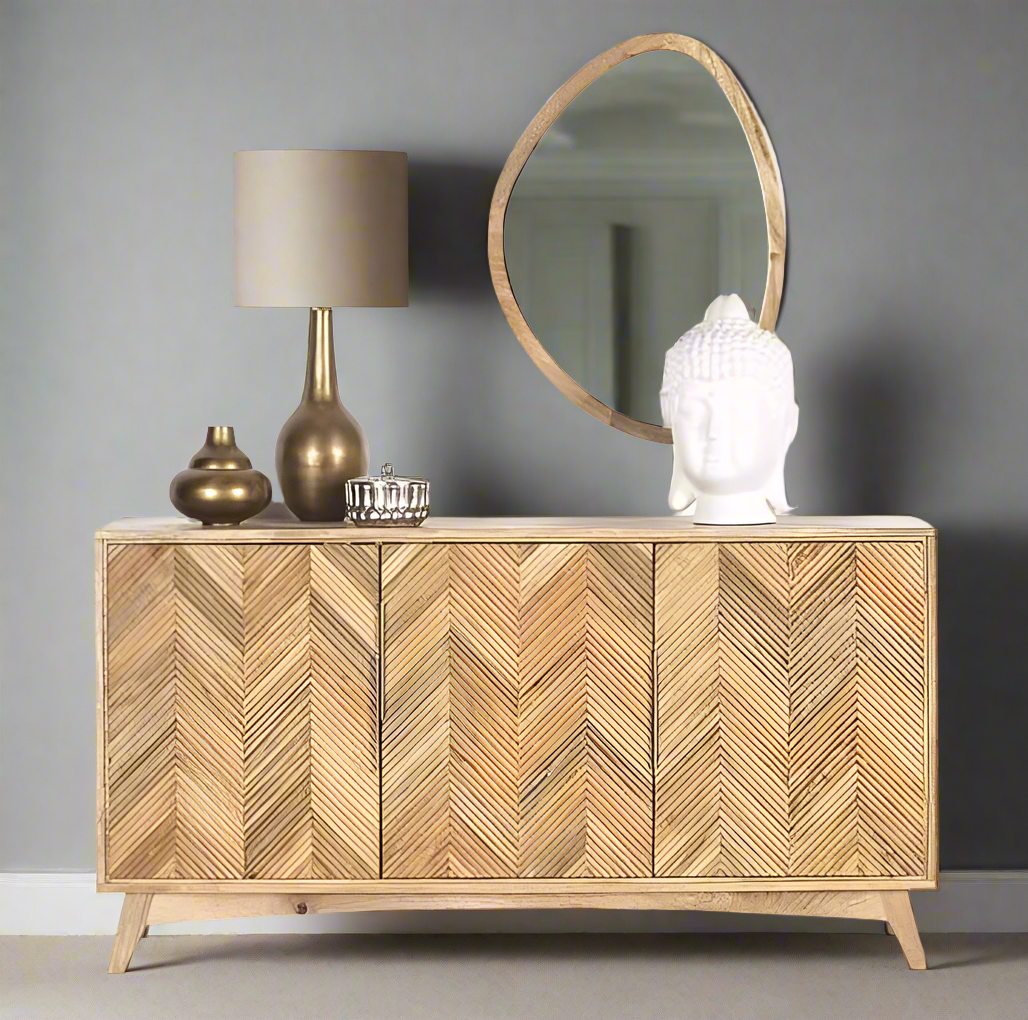 Laila natural wood finish sideboard