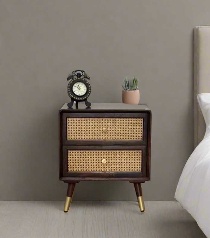 Divya Ram’s Rattan Bedside table