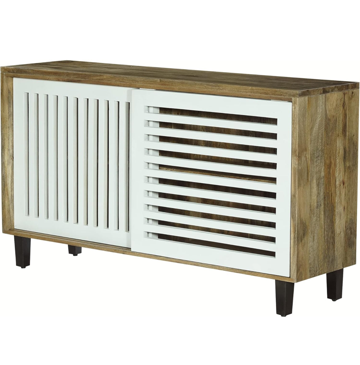 Kirti’s airy sliding slat sideboard