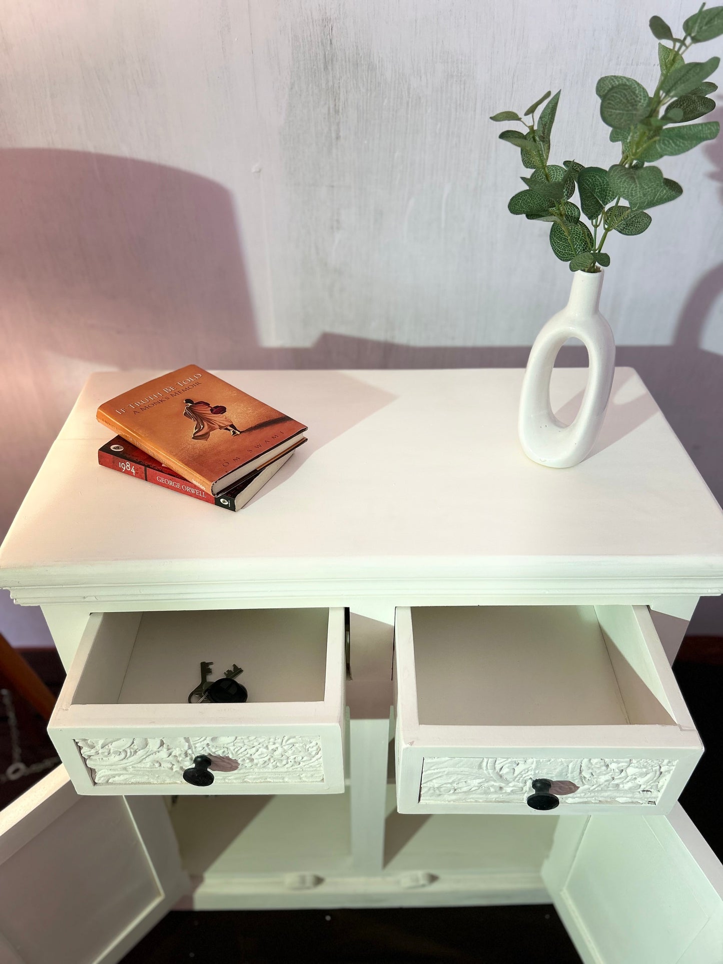 Rustic white cabinet