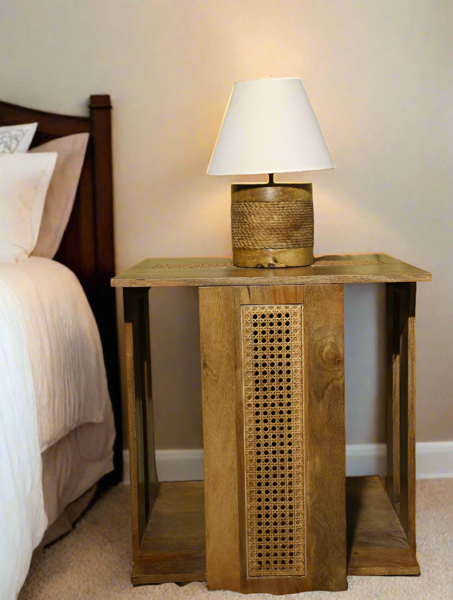 Rattan Mesh bed side table