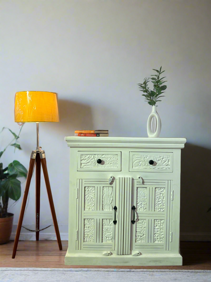 Rustic white cabinet