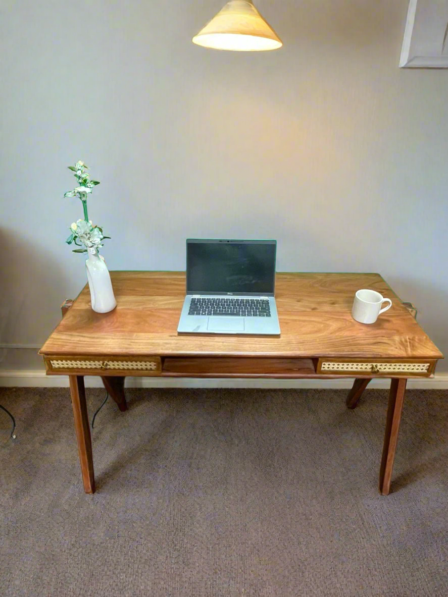 Cane table and chair