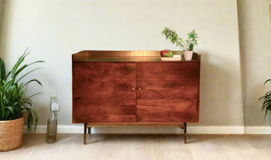 Golden cover wood mid-size sideboard