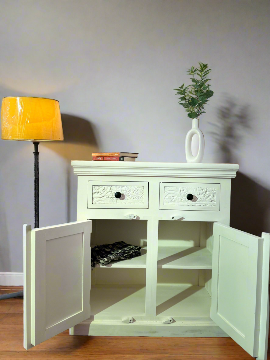 Rustic white cabinet