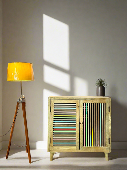 Coloured stripes multipurpose storage cabinet