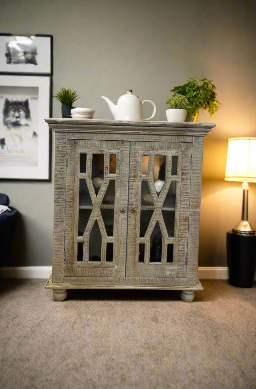 Distressed display cabinet