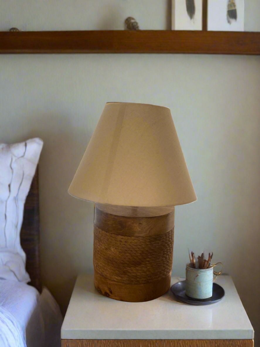 Solid wood lamp