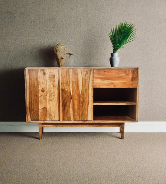 Compact Sheesham wood storage sideboard